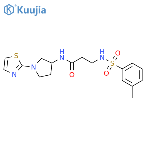 3-(3-methylbenzenesulfonamido)-N-[1-(1,3-thiazol-2-yl)pyrrolidin-3-yl]propanamide structure