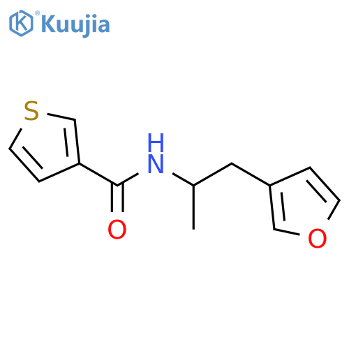 N-[1-(furan-3-yl)propan-2-yl]thiophene-3-carboxamide structure