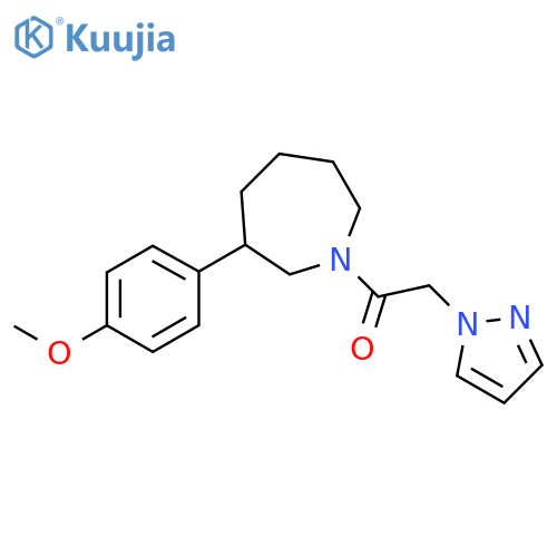 1-[3-(4-methoxyphenyl)azepan-1-yl]-2-pyrazol-1-ylethanone structure