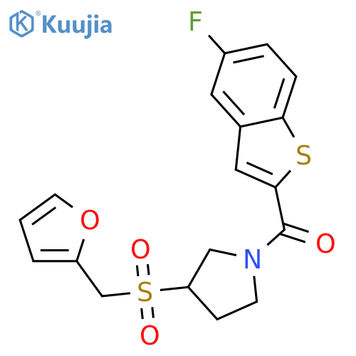 1-(5-fluoro-1-benzothiophene-2-carbonyl)-3-[(furan-2-yl)methanesulfonyl]pyrrolidine structure