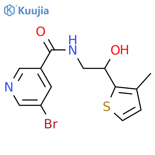 5-bromo-N-[2-hydroxy-2-(3-methylthiophen-2-yl)ethyl]pyridine-3-carboxamide structure