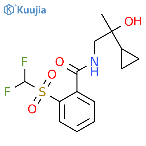 N-(2-cyclopropyl-2-hydroxypropyl)-2-difluoromethanesulfonylbenzamide structure