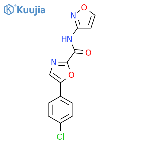 5-(4-chlorophenyl)-N-(1,2-oxazol-3-yl)-1,3-oxazole-2-carboxamide structure