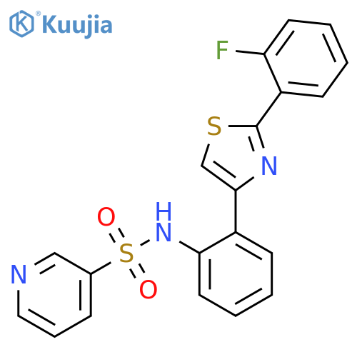 N-[2-[2-(2-fluorophenyl)-1,3-thiazol-4-yl]phenyl]pyridine-3-sulfonamide structure