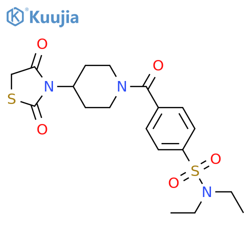 4-[4-(2,4-dioxo-1,3-thiazolidin-3-yl)piperidine-1-carbonyl]-N,N-diethylbenzenesulfonamide structure