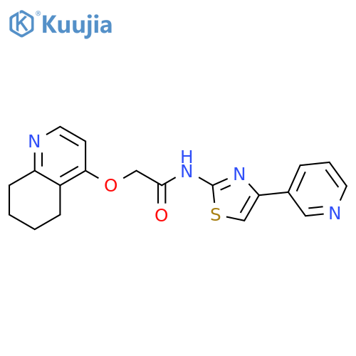 N-[4-(pyridin-3-yl)-1,3-thiazol-2-yl]-2-(5,6,7,8-tetrahydroquinolin-4-yloxy)acetamide structure