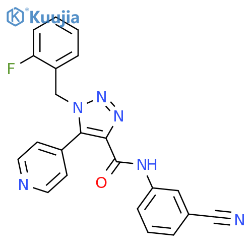 N-(3-cyanophenyl)-1-[(2-fluorophenyl)methyl]-5-(pyridin-4-yl)-1H-1,2,3-triazole-4-carboxamide structure