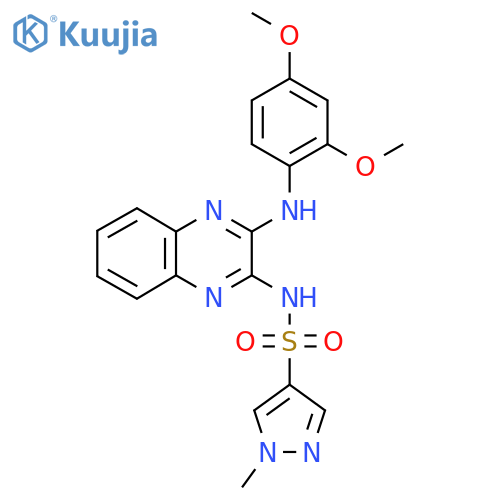 N-{3-[(2,4-dimethoxyphenyl)amino]quinoxalin-2-yl}-1-methyl-1H-pyrazole-4-sulfonamide structure
