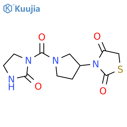 3-[1-(2-oxoimidazolidine-1-carbonyl)pyrrolidin-3-yl]-1,3-thiazolidine-2,4-dione structure