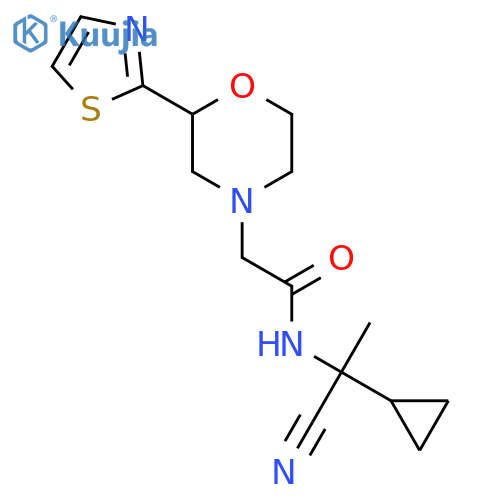 N-(1-cyano-1-cyclopropylethyl)-2-[2-(1,3-thiazol-2-yl)morpholin-4-yl]acetamide structure