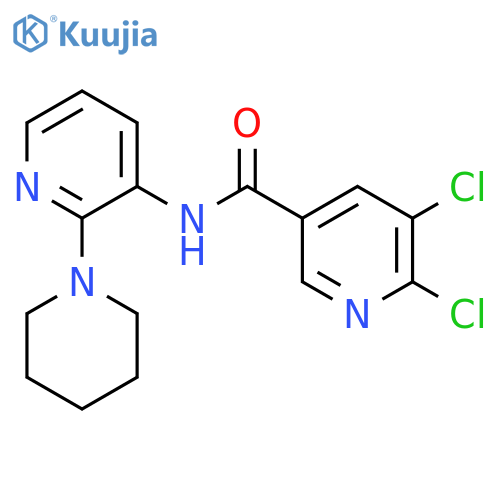 5,6-dichloro-N-[2-(piperidin-1-yl)pyridin-3-yl]pyridine-3-carboxamide structure