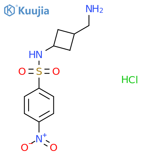 N-[3-(aminomethyl)cyclobutyl]-4-nitrobenzene-1-sulfonamide hydrochloride structure