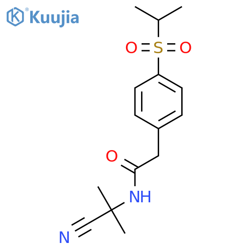 N-(1-cyano-1-methylethyl)-2-[4-(propane-2-sulfonyl)phenyl]acetamide structure