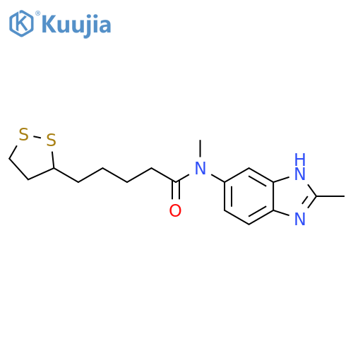 5-(1,2-dithiolan-3-yl)-N-methyl-N-(2-methyl-1H-1,3-benzodiazol-5-yl)pentanamide structure