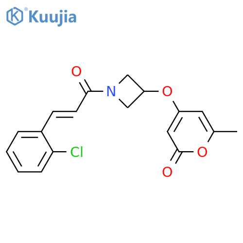 4-[1-[(E)-3-(2-chlorophenyl)prop-2-enoyl]azetidin-3-yl]oxy-6-methylpyran-2-one structure
