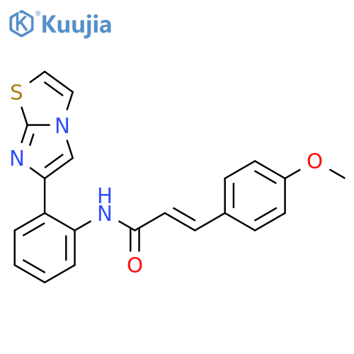 (E)-N-(2-(imidazo[2,1-b]thiazol-6-yl)phenyl)-3-(4-methoxyphenyl)acrylamide structure