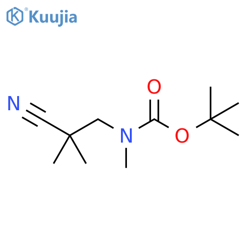 tert-butyl (2-cyano-2-methylpropyl)(methyl)carbamate structure