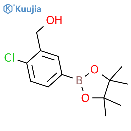 [2-chloro-5-(tetramethyl-1,3,2-dioxaborolan-2-yl)phenyl]methanol structure