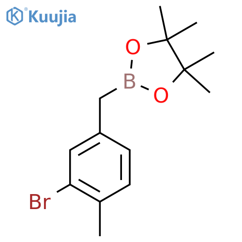 1,3,2-Dioxaborolane, 2-[(3-bromo-4-methylphenyl)methyl]-4,4,5,5-tetramethyl- structure
