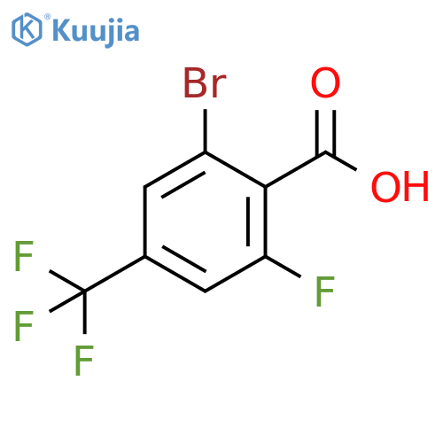 Benzoic acid, 2-bromo-6-fluoro-4-(trifluoromethyl)- structure