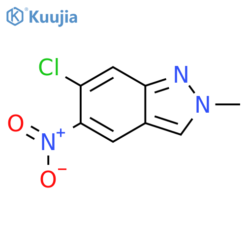 2H-​Indazole, 6-​chloro-​2-​methyl-​5-​nitro- structure