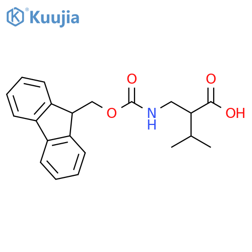 2-({[(9H-fluoren-9-ylmethoxy)carbonyl]amino}methyl)-3-methylbutanoic acid structure