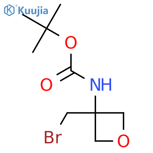 tert-butyl N-[3-(bromomethyl)oxetan-3-yl]carbamate structure