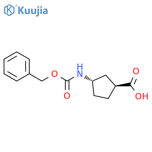 Cyclopentanecarboxylic acid, 3-[[(phenylmethoxy)carbonyl]amino]-, (1S-trans)- (9CI) structure