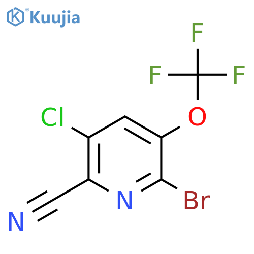 2-Bromo-5-chloro-6-cyano-3-(trifluoromethoxy)pyridine structure