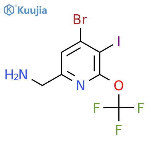 6-(Aminomethyl)-4-bromo-3-iodo-2-(trifluoromethoxy)pyridine structure