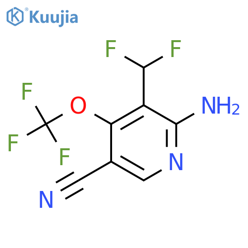 2-Amino-5-cyano-3-(difluoromethyl)-4-(trifluoromethoxy)pyridine structure