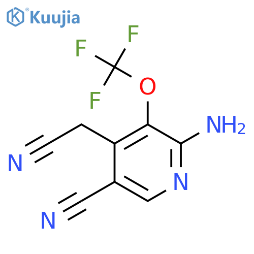 2-Amino-5-cyano-3-(trifluoromethoxy)pyridine-4-acetonitrile structure