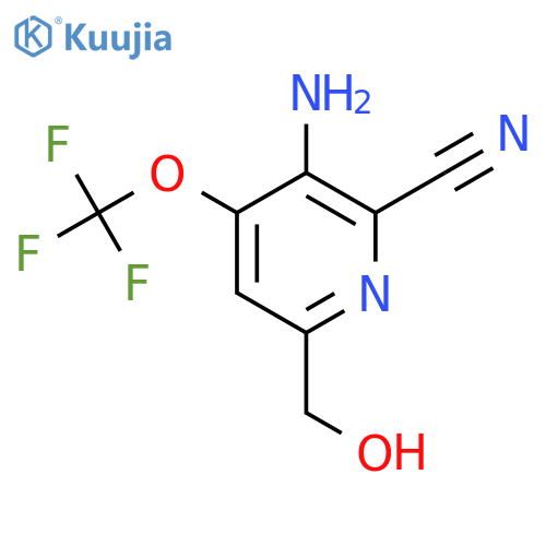 3-Amino-2-cyano-4-(trifluoromethoxy)pyridine-6-methanol structure