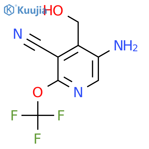 5-Amino-3-cyano-2-(trifluoromethoxy)pyridine-4-methanol structure