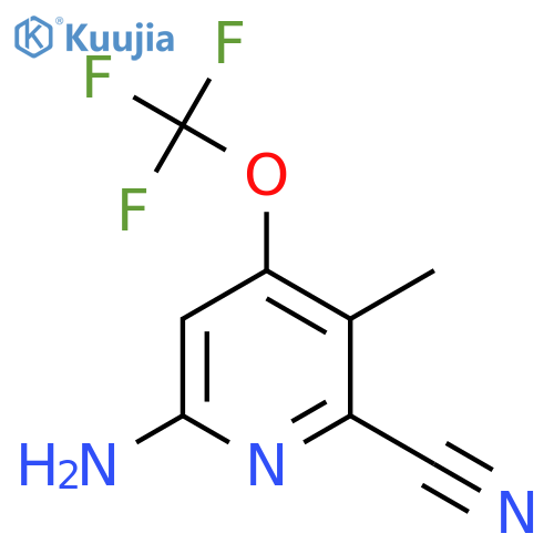 6-Amino-2-cyano-3-methyl-4-(trifluoromethoxy)pyridine structure