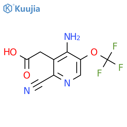 4-Amino-2-cyano-5-(trifluoromethoxy)pyridine-3-acetic acid structure