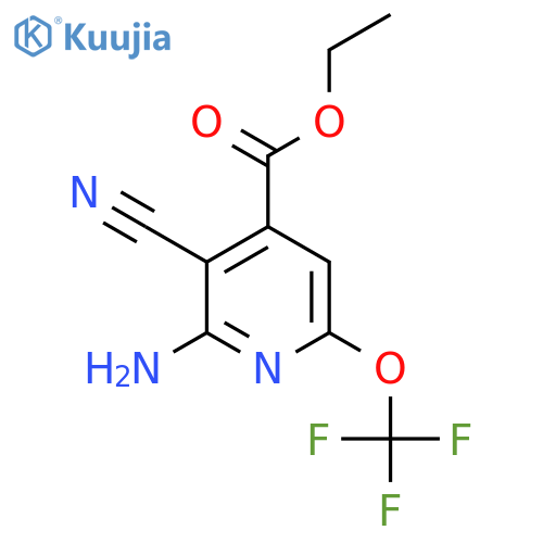 Ethyl 2-amino-3-cyano-6-(trifluoromethoxy)pyridine-4-carboxylate structure