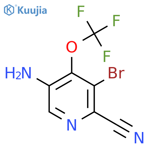 5-Amino-3-bromo-2-cyano-4-(trifluoromethoxy)pyridine structure