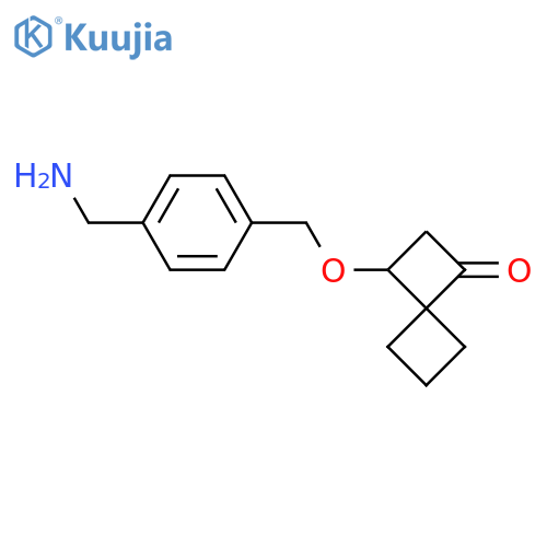 3-{[4-(aminomethyl)phenyl]methoxy}spiro[3.3]heptan-1-one structure