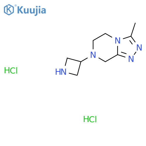 7-(azetidin-3-yl)-3-methyl-6,8-dihydro-5H-[1,2,4]triazolo[4,3-a]pyrazine;dihydrochloride structure