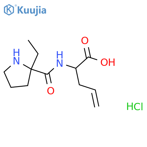 2-[(2-ethylpyrrolidin-2-yl)formamido]pent-4-enoic acid hydrochloride structure