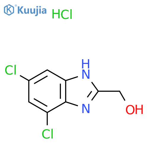 (4,6-dichloro-1H-1,3-benzodiazol-2-yl)methanol hydrochloride structure