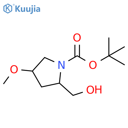 1-Pyrrolidinecarboxylic acid, 2-(hydroxymethyl)-4-methoxy-, 1,1-dimethylethyl ester structure