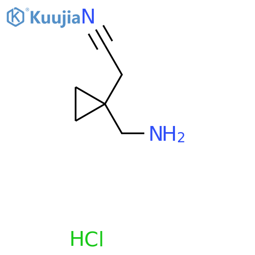 2-1-(aminomethyl)cyclopropylacetonitrile hydrochloride structure