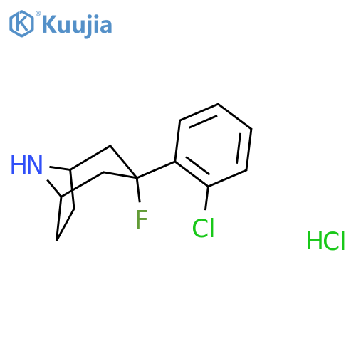 3-(2-chlorophenyl)-3-fluoro-8-azabicyclo[3.2.1]octane hydrochloride structure