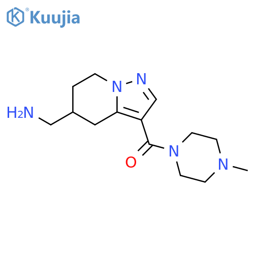 Methanone, [5-(aminomethyl)-4,5,6,7-tetrahydropyrazolo[1,5-a]pyridin-3-yl](4-methyl-1-piperazinyl)- structure