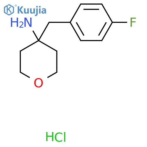 4-[(4-Fluorophenyl)methyl]oxan-4-amine hydrochloride structure