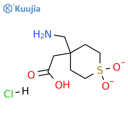 2-[4-(aminomethyl)-1,1-dioxo-1λ?-thian-4-yl]acetic acid hydrochloride structure