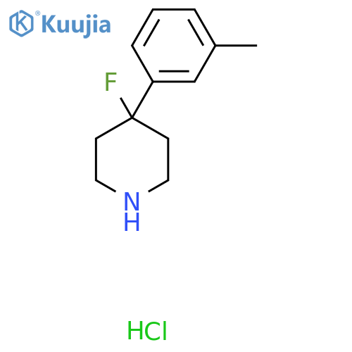 4-Fluoro-4-(3-methylphenyl)piperidine hydrochloride structure