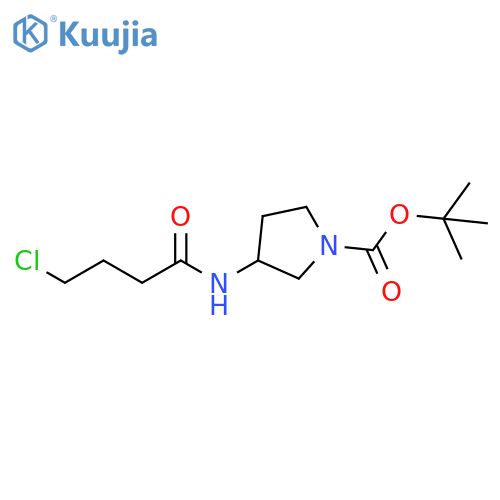 1-Pyrrolidinecarboxylic acid, 3-[(4-chloro-1-oxobutyl)amino]-, 1,1-dimethylethyl ester structure